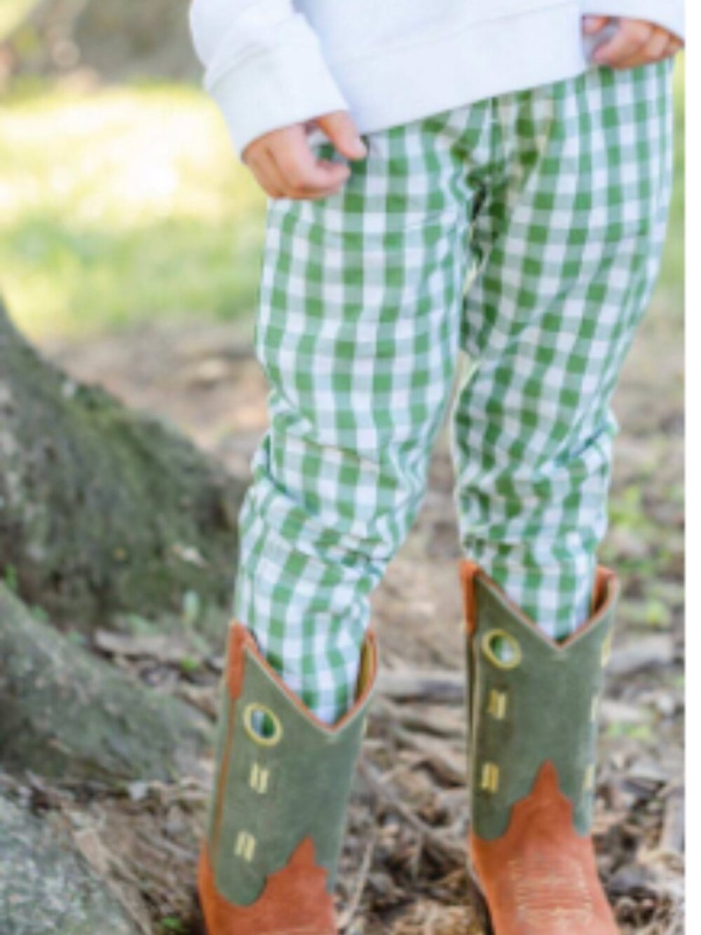 Little Paper Boat - Bennett Pant (Green Gingham)